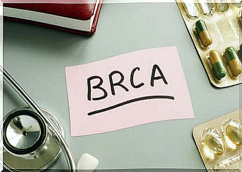 The inscription BRCA on a sheet of paper - BRCA-1 and BRCA-2 genes