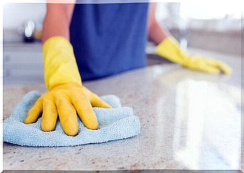 Cleaning the kitchen