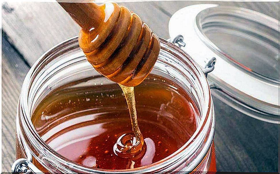 Jar of honey.