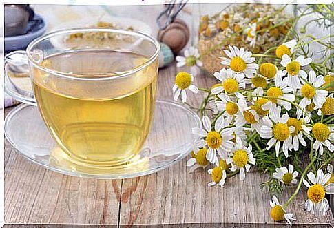 Chamomile tea for dark circles under the eyes