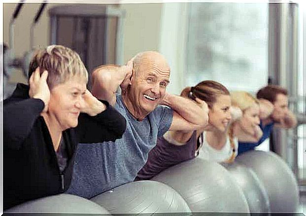 Exercising seniors