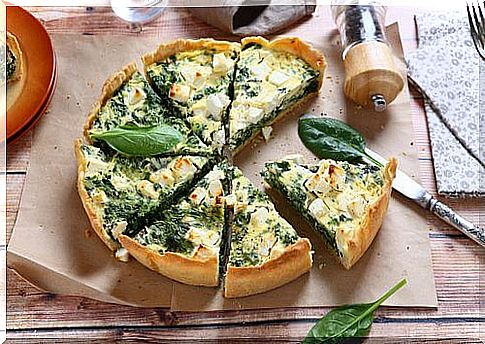 Pie with spinach