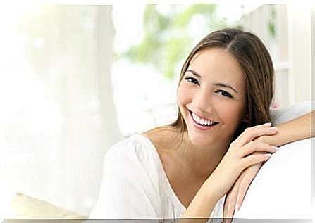 Smiling woman with a radiant complexion