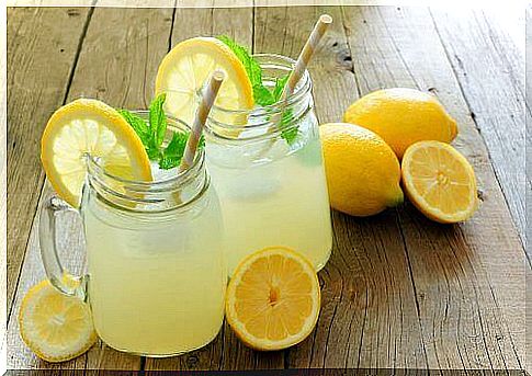 lemon juice in jars