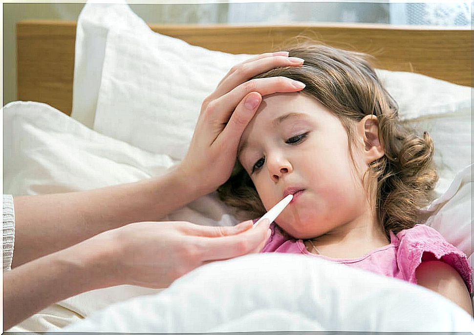 a child with a fever