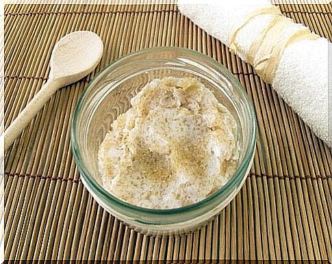 Rye flour peeling for unnecessary hair