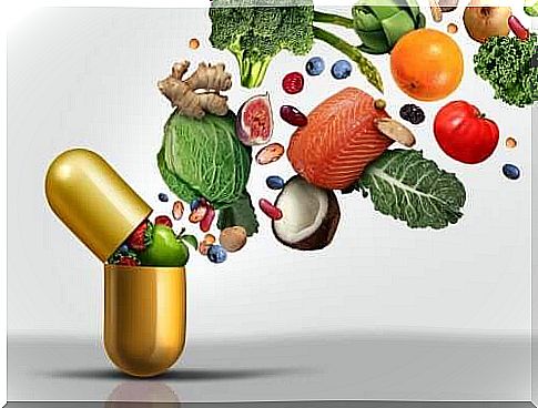 Water-soluble vitamins - graphics with a capsule