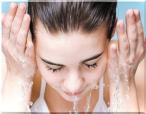 Washing your face with water